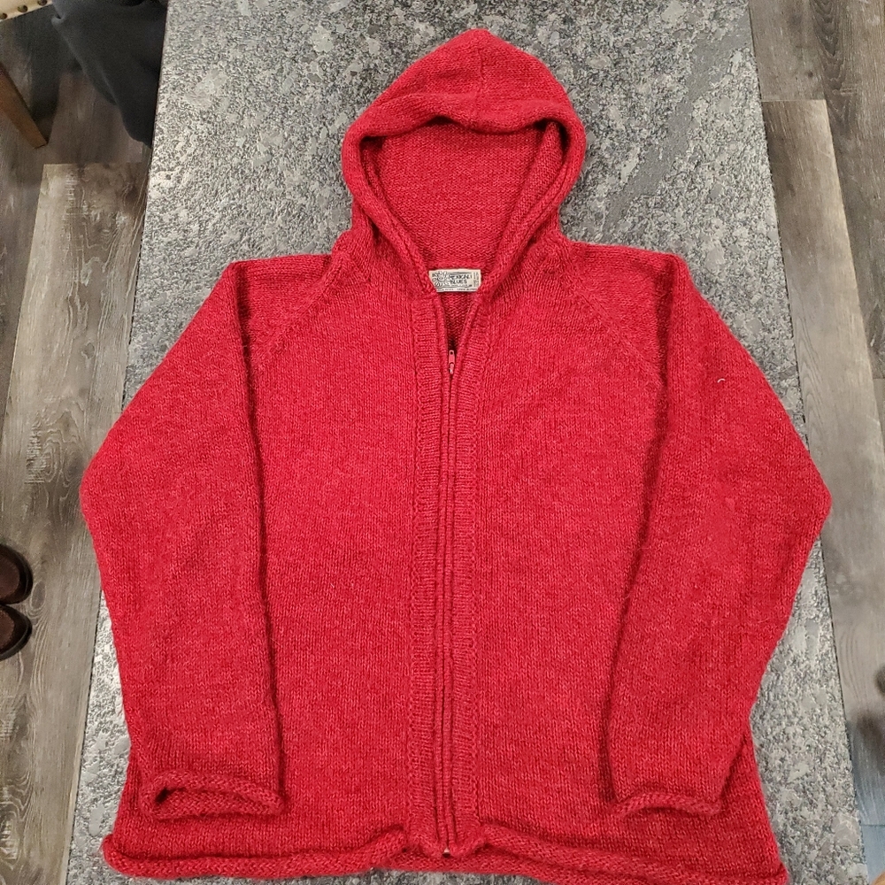 100% Alpaca Wool Hooded Jacket Unisex